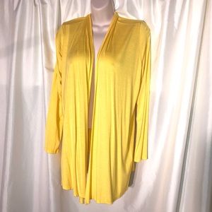 Yellow open front wrap, cardigan